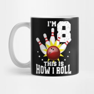 Bowling 8th Birthday Bday Party Kids 8 years Old Bowler Mug